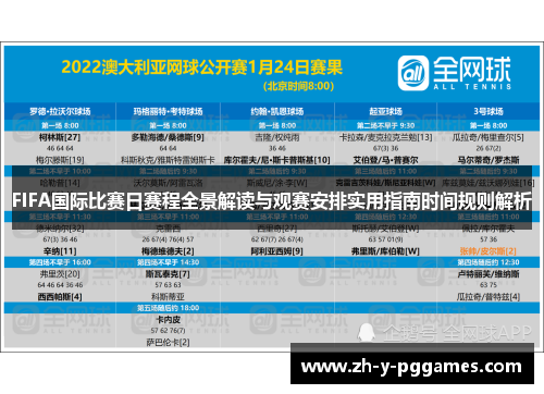 FIFA国际比赛日赛程全景解读与观赛安排实用指南时间规则解析